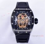 JB Factory Richard Mille Skull RM52-01 Matt Black DLC titanium watch